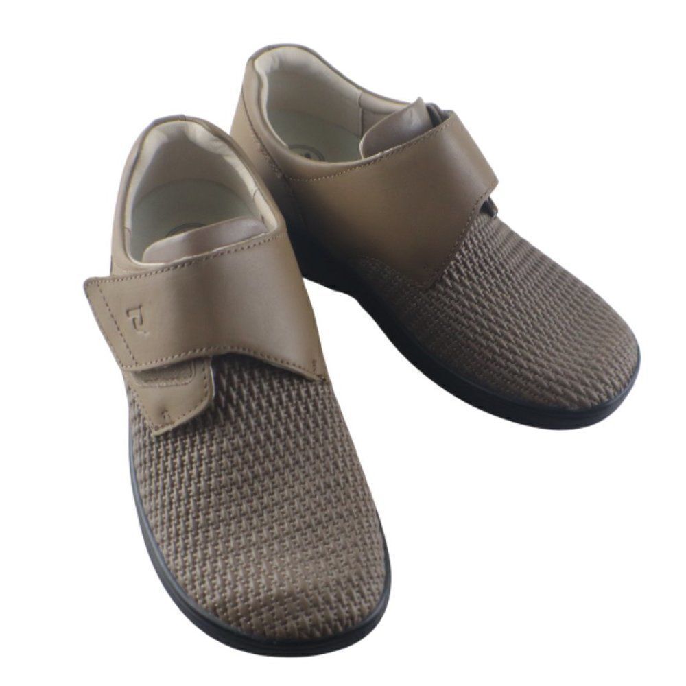 Propet Women Size 9.5 Taupe Oxford Comfort Walking Comfort Shoes Casual Woven